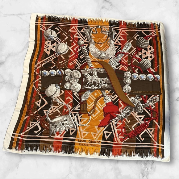 Hermès “Lujo Criollo” Scarf – Cashmere Silk | Equestrian Luxury - Picture 1 of 10